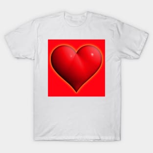 Glowing Red 3-D Heart Valentine's Day T-Shirt